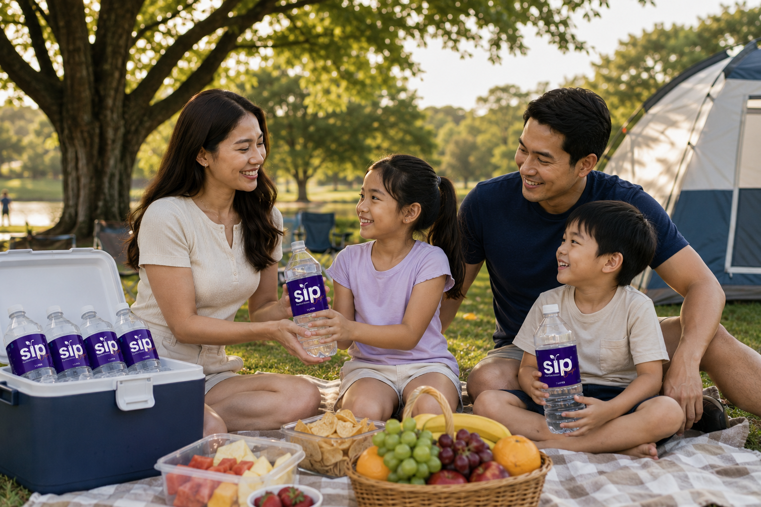 Family picnic supplied with SIP Purified Water